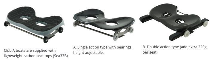 Swift seat tops, single-action and double-action carbon seats, accessories