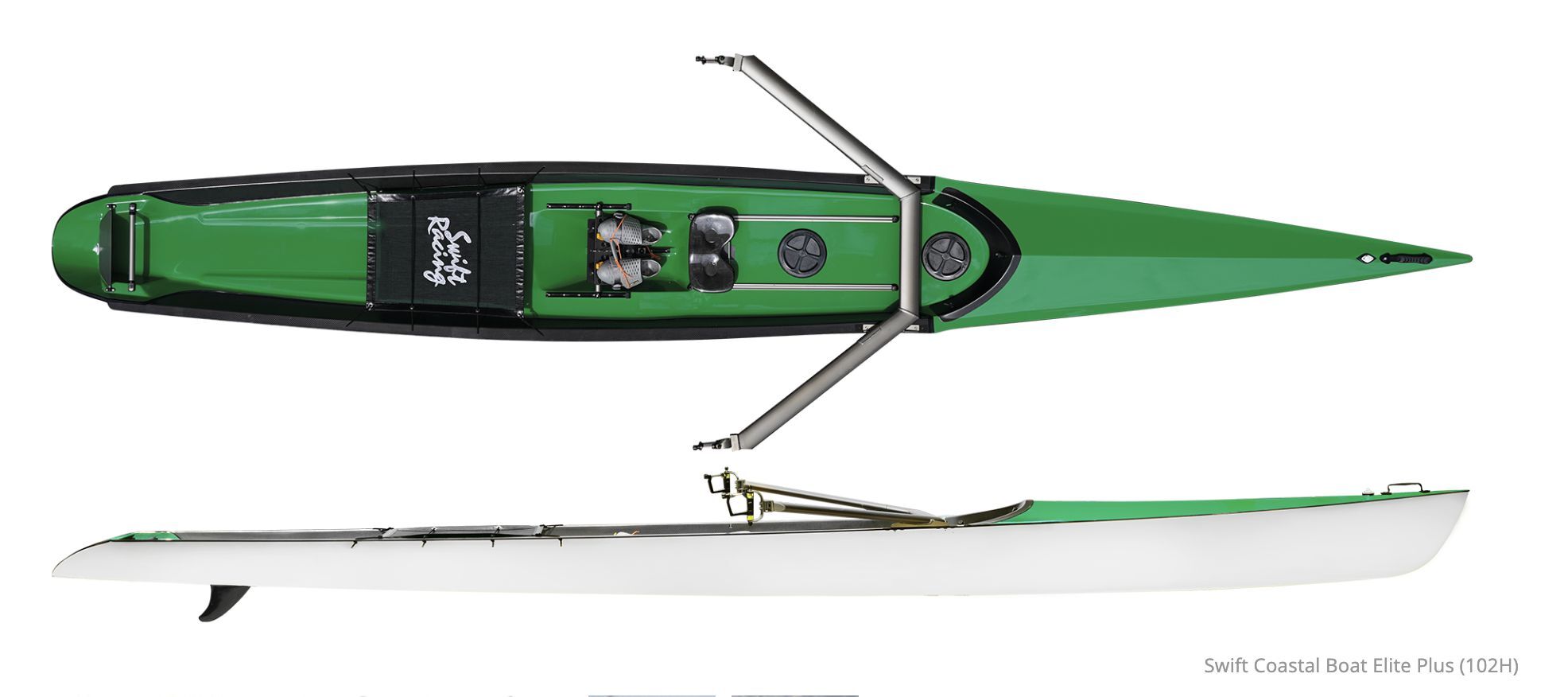 Swift Coastal Boat Elite Plus 102H: Top-Down + Side Profile