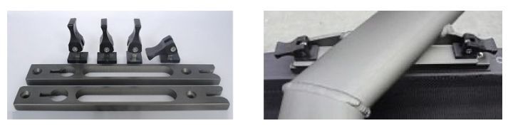 Quick Release parts on rail and QR clamp on rigger pipe