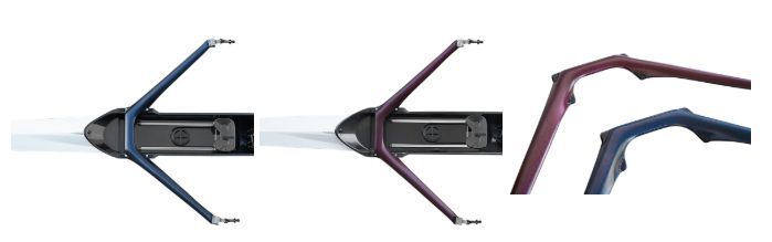 Coloured Carbon Reverse Wing riggers, three colour options shown