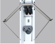 Aluminium Stern Wing rigger with backstays, mounted over the foot stretcher
